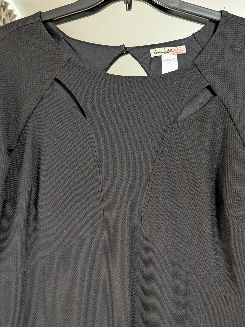 Love Squared Black Long-Sleeve Cutout Mini Dress